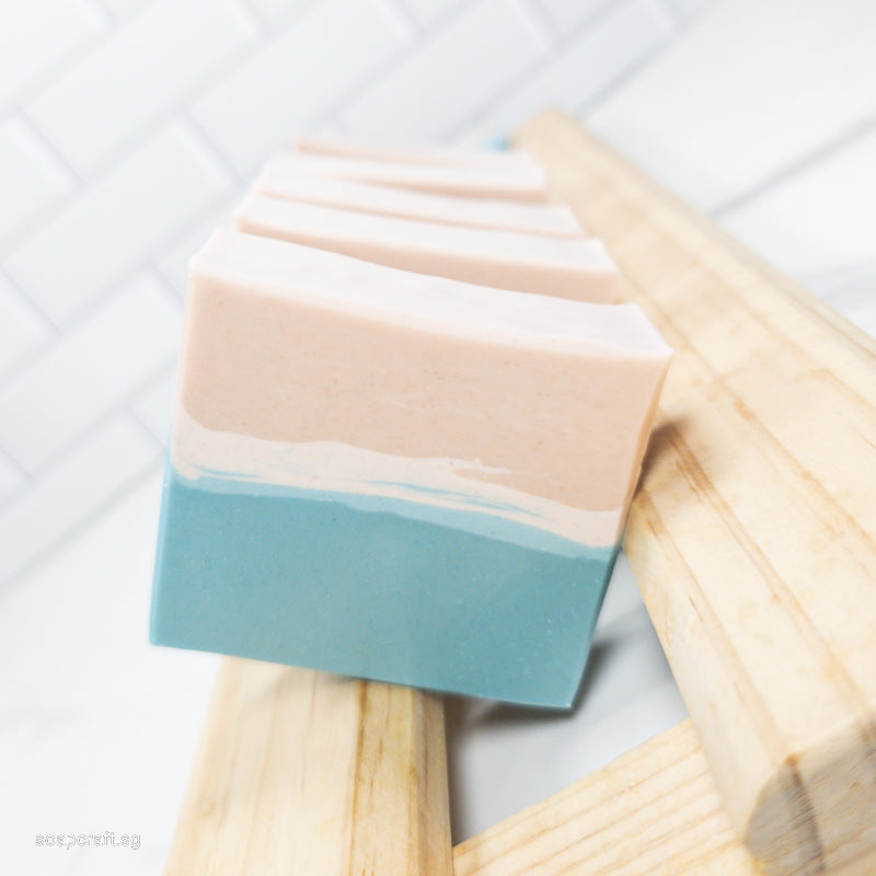 Ocean Blush - Pink Clay Lemongrass Bar Soap for Dry skin, combination skin, normal skin. Cleaning and moisturizing.